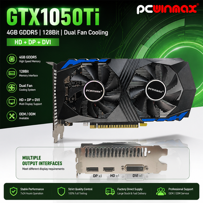 Игровая видеокарта PCWINMAX Geforce GTX 1050 Ti 4GB GDDR5 128Bit с выходом HD OEM/ODM в наличии для настольного компьютера